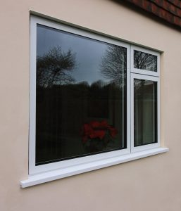 Aluminium windows in white