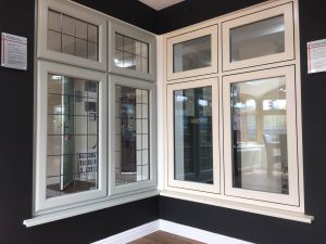 White uPVC windows at the Droylsden Glass showroom